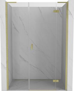 Mexen Mist-H L drzwi prysznicowe uchylne prawe 145 cm, transparent, złote szczotkowane - 8A5L-145-001-55-00-P