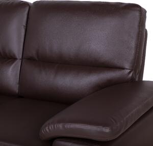 Klasyczna sofa dwuosobowa kanapa tapicerowana ekoskóra brązowa Vogar Beliani