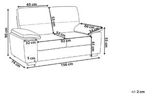 Klasyczna sofa dwuosobowa kanapa tapicerowana ekoskóra brązowa Vogar Beliani