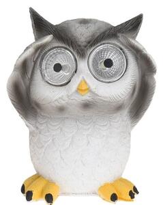 Lampa solarna Standing Owl szary, 9 x 9 x 12,5 cm