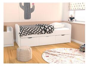 Łóżko LOUANE z 2 szufladami i 1 skrzynią - 90x190 c m - Kolor biały