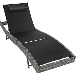 TecTake GmbH leżak rattanowy moana - szary melanż