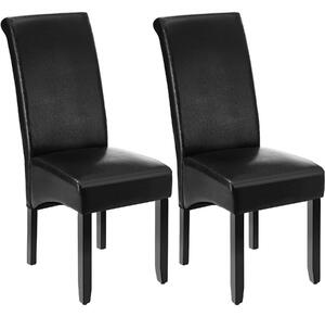 Tectake eleganckie krzesło do jadalni lub salonu - czarny, zestaw 2 sztuk