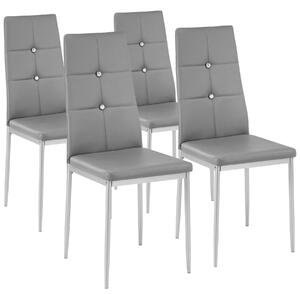 TecTake GmbH zestaw stylowych krzeseł - szary, zestaw 4