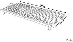 Stelaż do łóżka drewniany stalowy regulowany 26 listew 90 x 200 cm Comfort Beliani