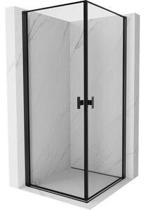 Mexen Mist-B Duo kabina prysznicowa uchylna 80 x 80 cm, czarna ramka, czarna - 8A2-080L-080P-70-70