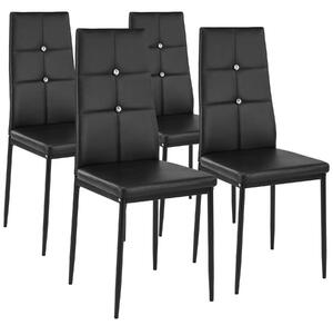 TecTake GmbH zestaw stylowych krzeseł - czarny, zestaw 4