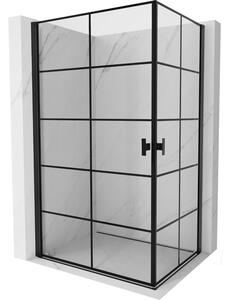 Mexen Mist-B Duo kabina prysznicowa uchylna 70 x 90 cm, czarna kratka, czarna - 8A2-070L-090P-70-77