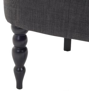 Fotel tapicerowany guzikowane oparcie ozdobne nóżki ciemnoszary Alesund Beliani