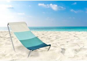 Leżak turystyczny plażowy składany Olek - niebieskie pasy