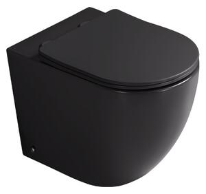 Mexen Lena miska wc stojąca Rimless Tornado z deską wolnoopadającą slim, duroplast, czarna mat - 3222T4085