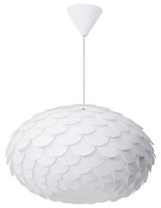 Lampa wisząca klosz plastikowy do salonu sypialni oświetlenie biała Erges Beliani