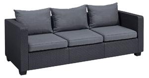 Sofa ogrodowa 3-osobowa SALTA - grafitowa