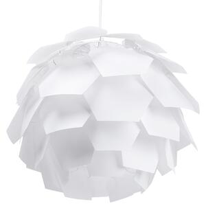 Lampa wisząca okrągła plastikowa geometryczna biała duża Segre Beliani