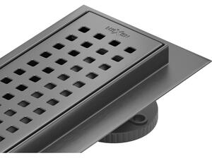 Mexen Flat 360° M08 odpływ liniowy obrotowy 50 cm, gun gray szczotkowany - 1E25050-40