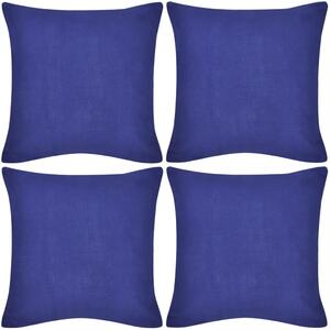 4 niebieskie poszewki na poduszki, bawełniane, 40 x 40 cm