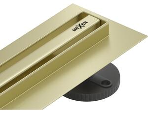 Mexen Flat 360° Slim odpływ liniowy obrotowy 50 cm, złoty szczotkowany - 1A41050