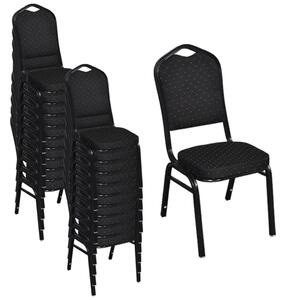 Krzesła stołowe, 20 szt., czarne, tkanina