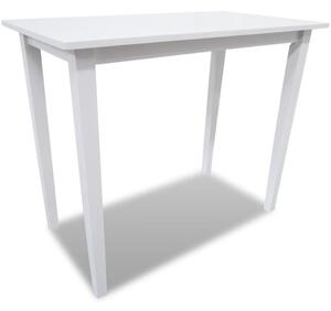Zestaw białych, drewnianych mebli barowych: stół i 4 krzesła