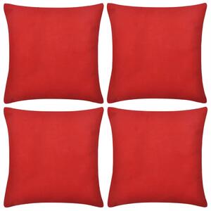 4 czerwone poszewki na poduszki, bawełniane, 80 x 80 cm