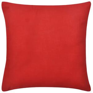 4 czerwone poszewki na poduszki, bawełniane, 80 x 80 cm