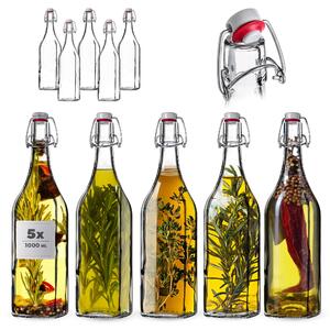 Szklana butelka Nave 1000ml z korkiem mechanicznym 5 szt