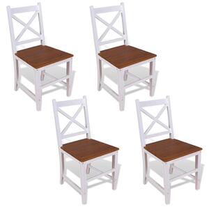Krzesła do jadalni, 4 szt, lite drewno tekowe i mahoniowe