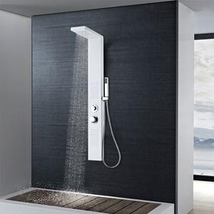 Panel prysznicowy, aluminiowy, matowy, biały