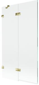 Mexen Lunar parawan nawannowy 2-skrzydłowy lewy 100 x 150 cm, transparent, złoty - 897-100-100-50-00-L