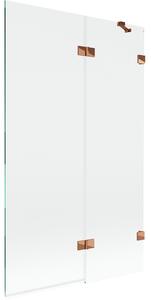 Mexen Lunar parawan nawannowy 2-skrzydłowy prawy 110 x 150 cm, transparent, różowe złoto - 897-110-100-60-00-P