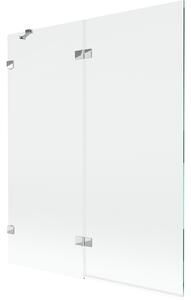 Mexen Lunar parawan nawannowy 2-skrzydłowy lewy 140 x 150 cm, transparent, chrom - 897-140-100-01-00-L
