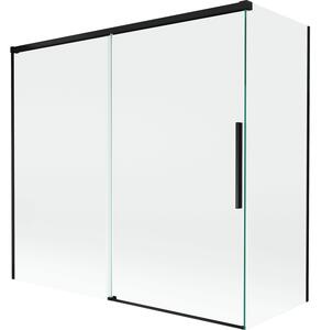 Mexen Rox parawan nawannowy 2-skrzydłowy rozsuwany 170 + 80 x 150 cm, transparent, czarny - 8C9-170-080-70-00