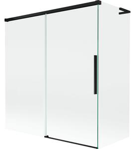 Mexen Rox L parawan nawannowy 2-skrzydłowy rozsuwany 150 + 70 x 150 cm, transparent, czarny - 8C9L-150-070-70-00