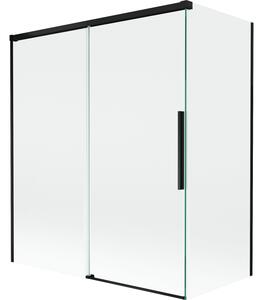 Mexen Rox parawan nawannowy 2-skrzydłowy rozsuwany 140 + 70 x 150 cm, transparent, czarny - 8C9-140-070-70-00