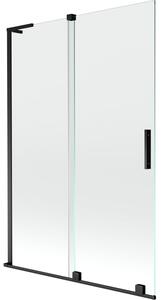 Mexen Velar L parawan nawannowy 2-skrzydłowy rozsuwany 120 x 150 cm, transparent, czarny - 896-120-003-01-70