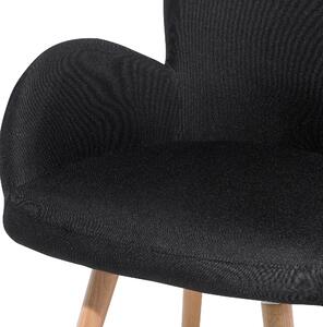 Zestaw 2 krzeseł do jadalni czarny tapicerowany z podłokietnikami Brookville Beliani