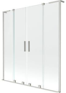 Mexen Velar L Duo parawan nawannowy 2-skrzydłowy rozsuwany 150 x 150 cm, transparent, nikiel szczotkowany - 896-150-003-02-97