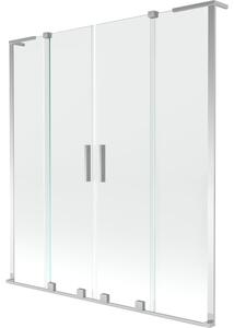 Mexen Velar L Duo parawan nawannowy 2-skrzydłowy rozsuwany 160 x 150 cm, transparent, chrom - 896-160-003-02-01