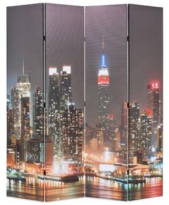 Składany parawan, 160x170 cm, wzór Nowy Jork nocą