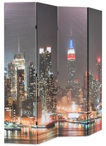 Składany parawan, 160x170 cm, wzór Nowy Jork nocą