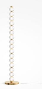 Lampa stojąca podłogowa art deco złoto-przezroczysta szklane ryflowane kulki LED 33W AMULET Maytoni