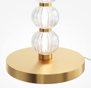Lampa stojąca podłogowa art deco złoto-przezroczysta szklane ryflowane kulki LED 33W AMULET Maytoni