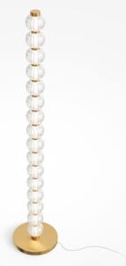 Lampa stojąca podłogowa art deco złoto-przezroczysta szklane ryflowane kulki LED 33W AMULET Maytoni