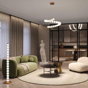Lampa stojąca podłogowa art deco złoto-przezroczysta szklane ryflowane kulki LED 33W AMULET Maytoni