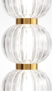 Lampa stojąca podłogowa art deco złoto-przezroczysta szklane ryflowane kulki LED 33W AMULET Maytoni