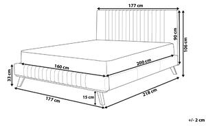 Welurowe łóżko dwuosobowe ze stelażem 160 x 200 cm granatowe retro Talence Beliani
