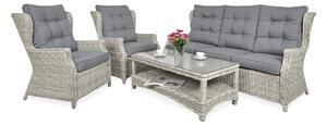 Zestaw technorattanowy TRIVENTO 3 White Grey