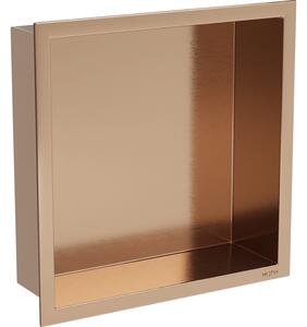 Mexen X-Wall-R półka wnękowa z kołnierzem 30 x 30 cm, miedź szczotkowana - 19C0303010
