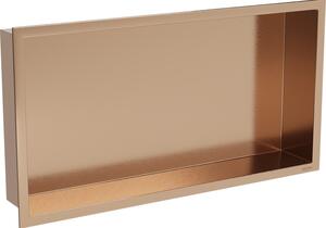Mexen X-Wall-R półka wnękowa z kołnierzem 60 x 30 cm, miedź szczotkowana - 19C0603010