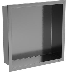 Mexen X-Wall-R półka wnękowa z kołnierzem 30 x 30 cm, gun gray szczotkowany - 19E0303010